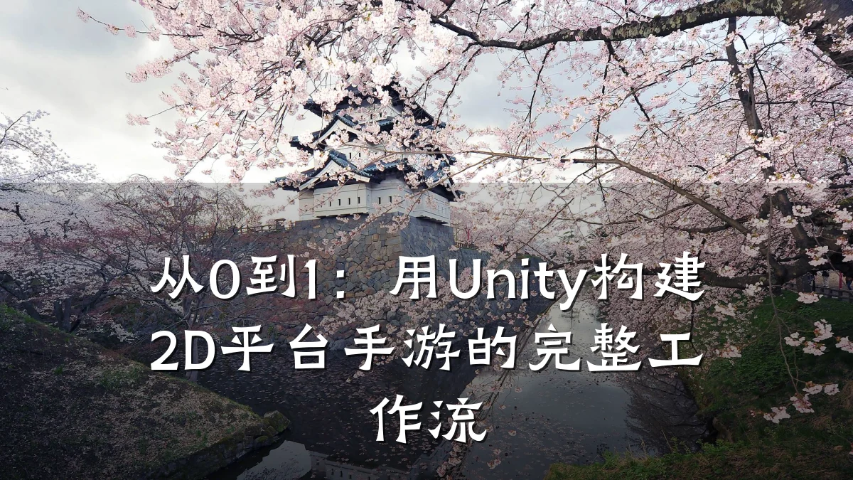 从0到1:用Unity构建2D平台手游的完整工作流