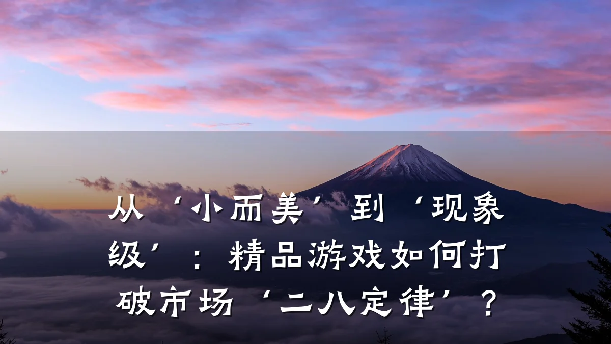 从‘小而美’到‘现象级’:精品游戏如何打破市场‘二八定律’?