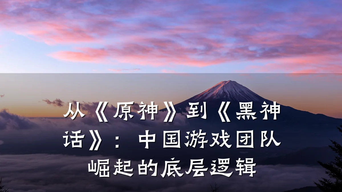 从《原神》到《黑神话》:中国游戏团队崛起的底层逻辑