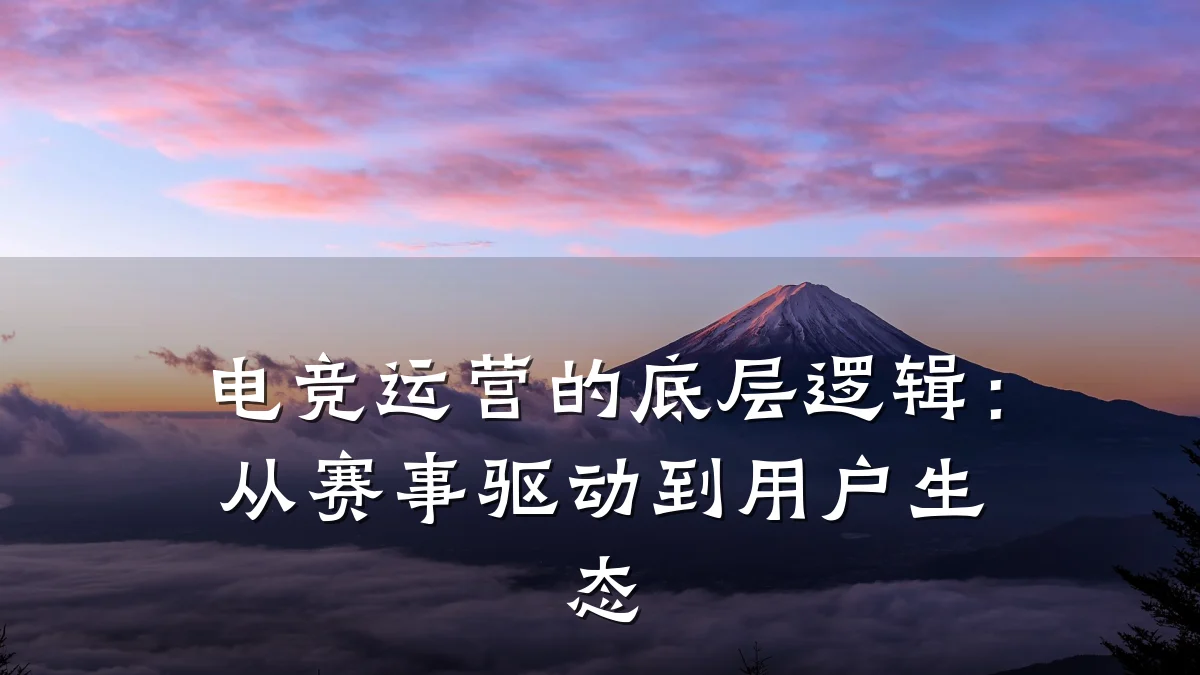 电竞运营的底层逻辑:从赛事驱动到用户生态