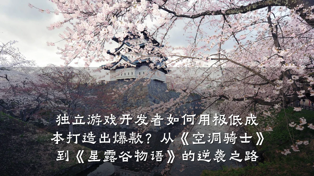 独立游戏开发者如何用极低成本打造出爆款?从《空洞骑士》到《星露谷物语》的逆袭之路