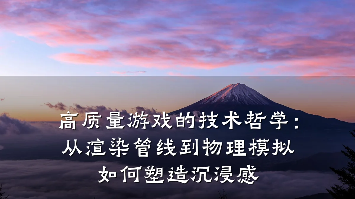 高质量游戏的技术哲学:从渲染管线到物理模拟如何塑造沉浸感