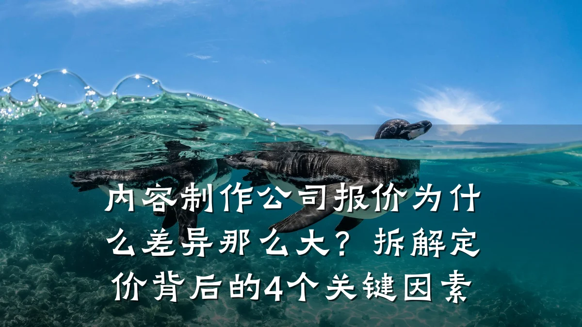 内容制作公司报价为什么差异那么大？拆解定价背后的4个关键因素
