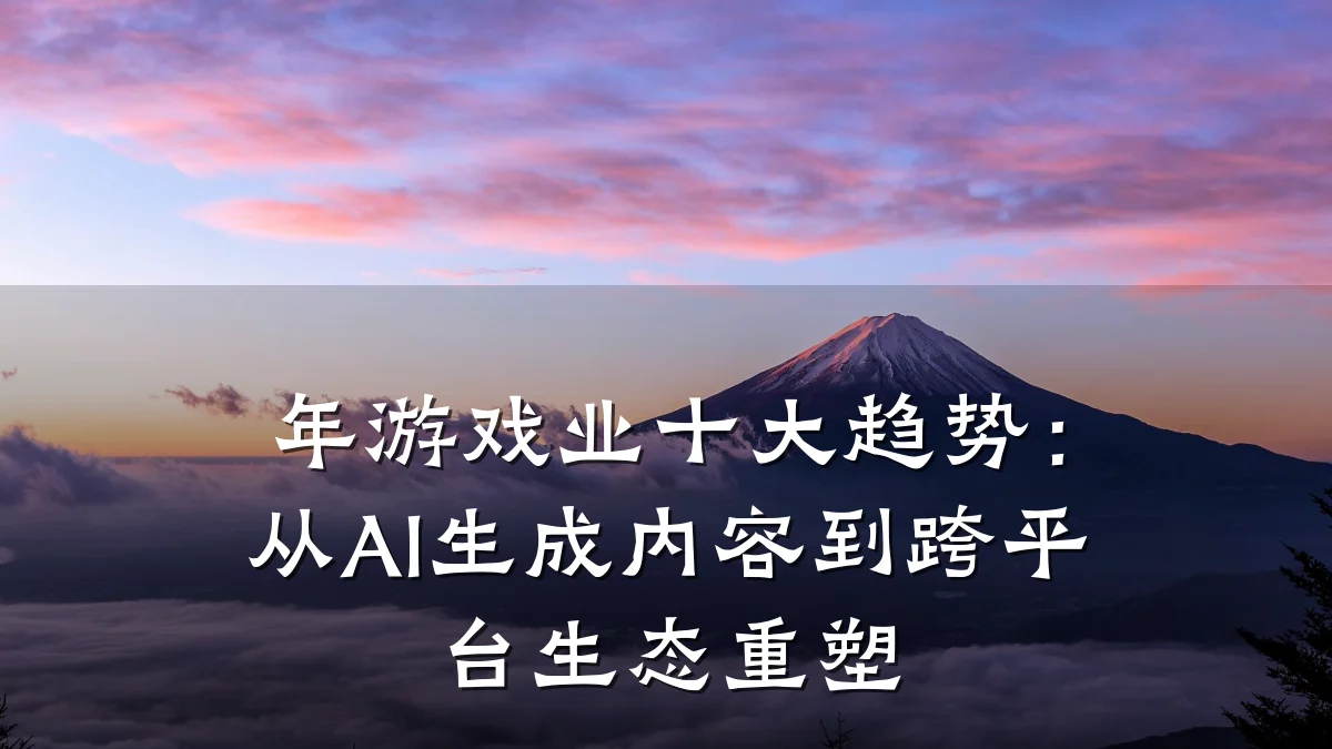 年游戏业十大趋势:从AI生成内容到跨平台生态重塑