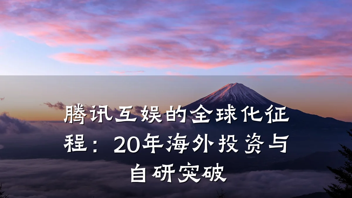 腾讯互娱的全球化征程:20年海外投资与自研突破
