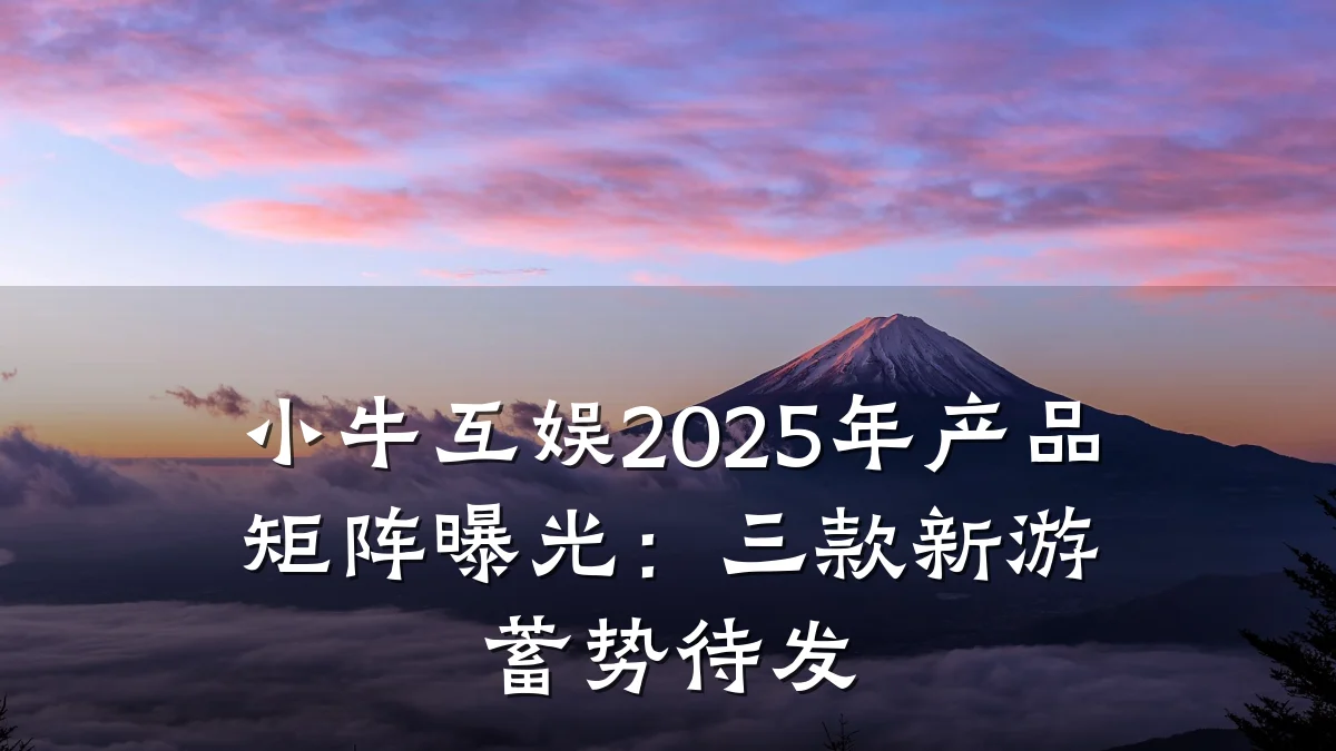 小牛互娱2025年产品矩阵曝光：三款新游蓄势待发