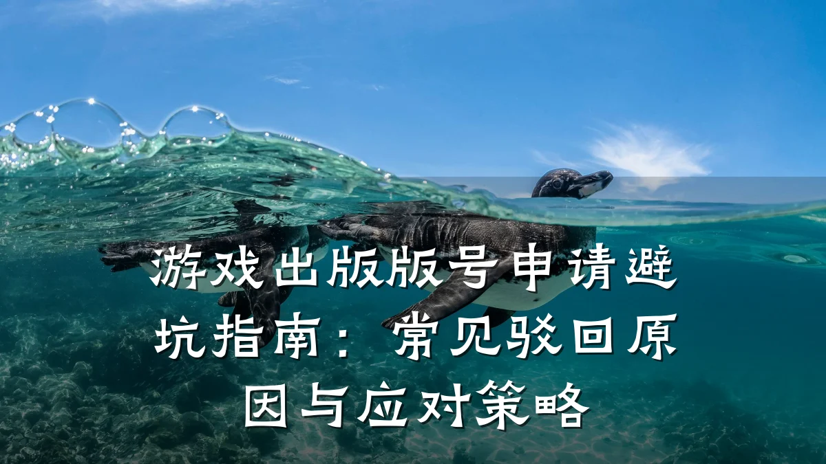 游戏出版版号申请避坑指南:常见驳回原因与应对策略