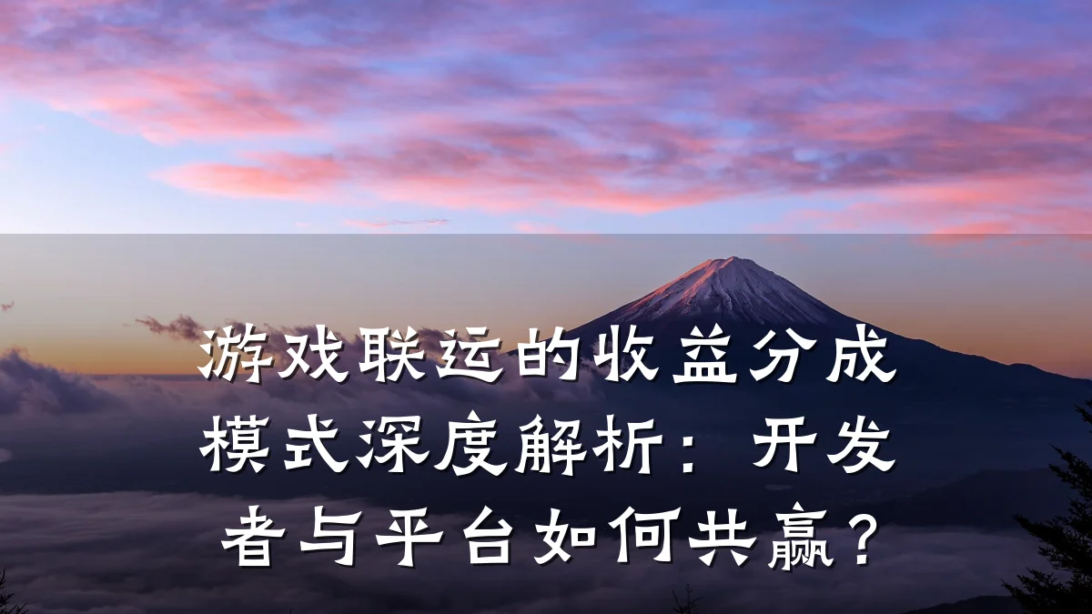 游戏联运的收益分成模式深度解析:开发者与平台如何共赢?