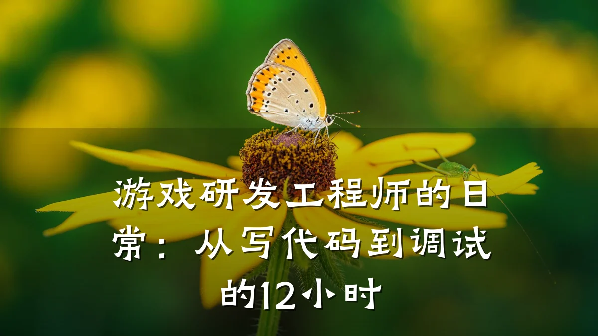 游戏研发工程师的日常:从写代码到调试的12小时