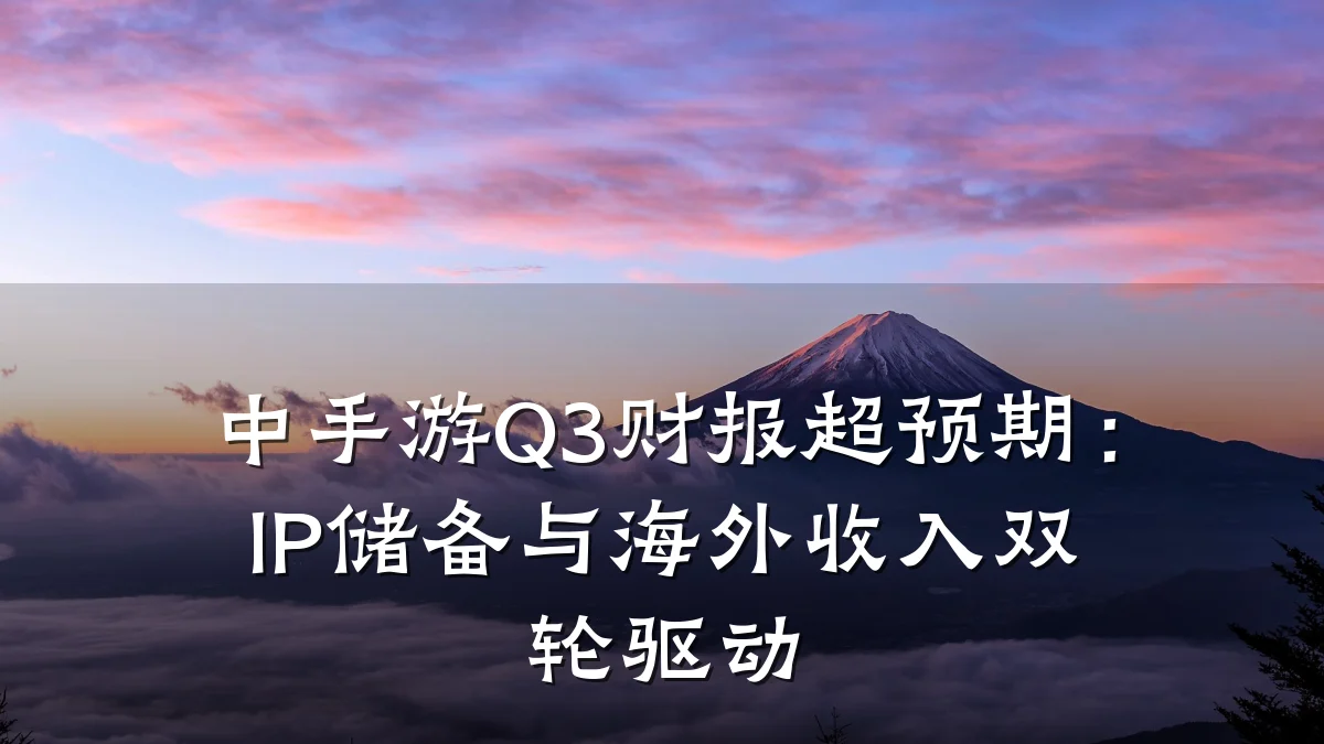 中手游Q3财报超预期:IP储备与海外收入双轮驱动