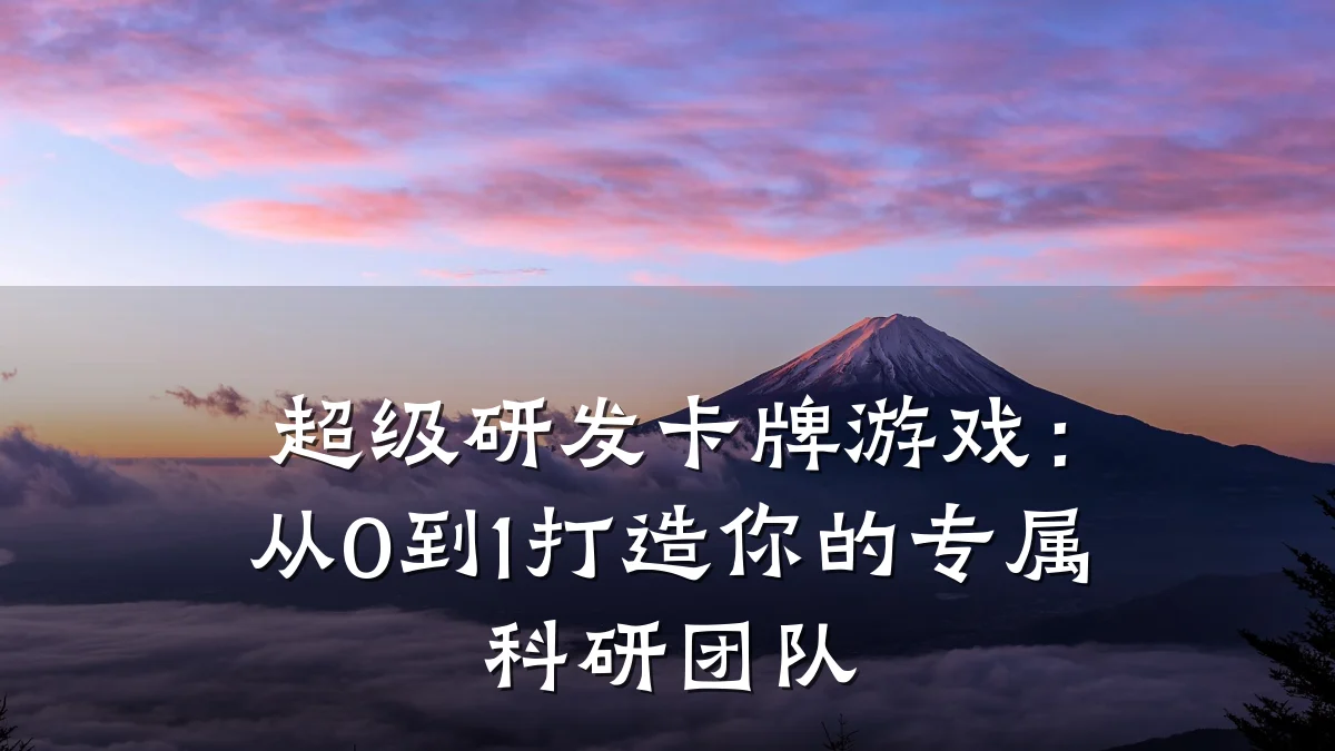 超级研发卡牌游戏:从0到1打造你的专属科研团队