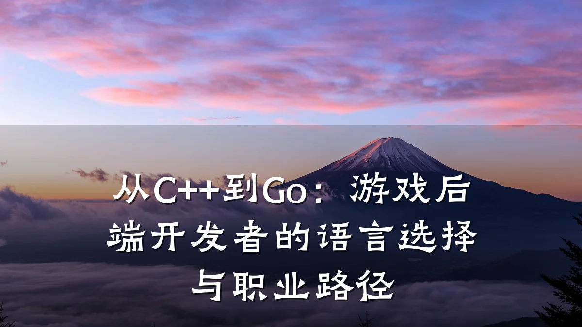 从C++到Go:游戏后端开发者的语言选择与职业路径