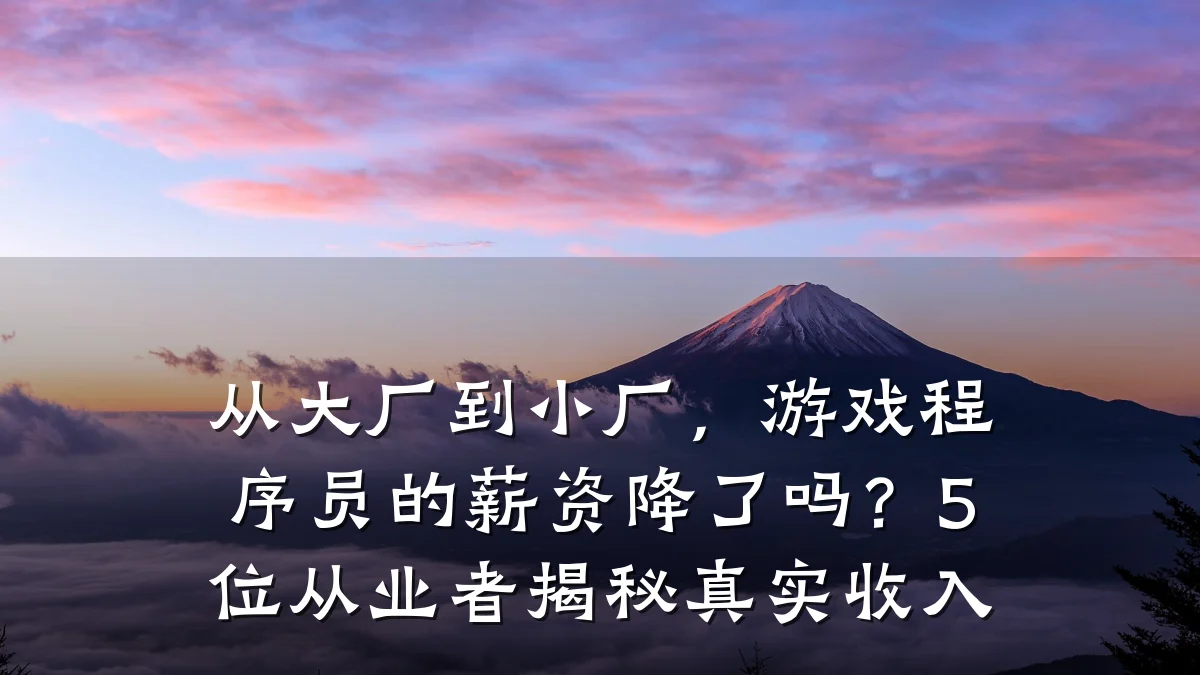 从大厂到小厂，游戏程序员的薪资降了吗？5位从业者揭秘真实收入
