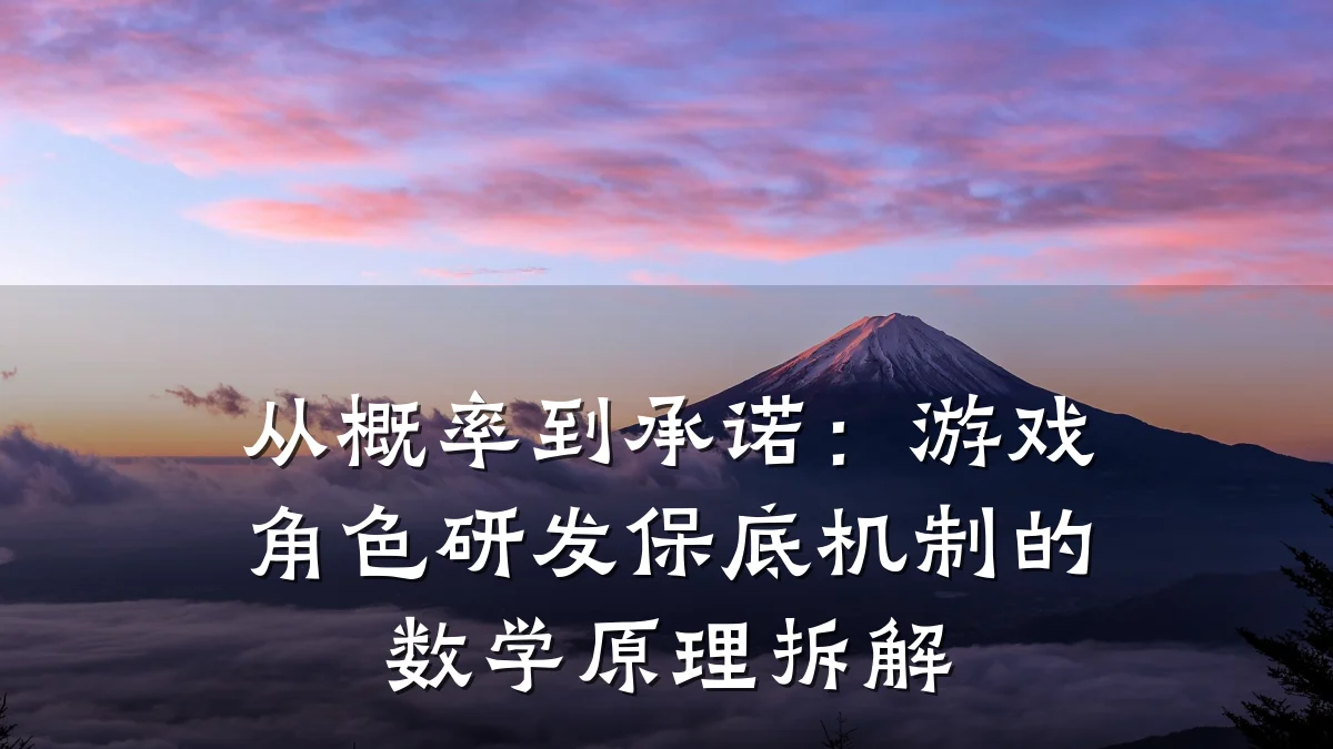 从概率到承诺:游戏角色研发保底机制的数学原理拆解