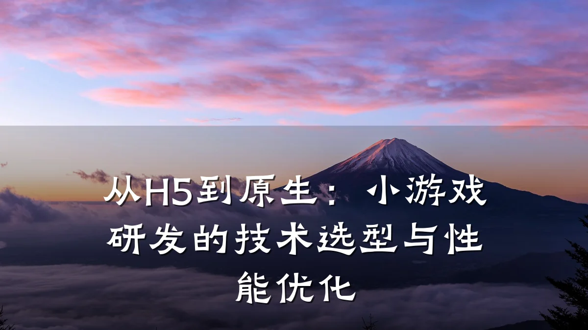从H5到原生:小游戏研发的技术选型与性能优化