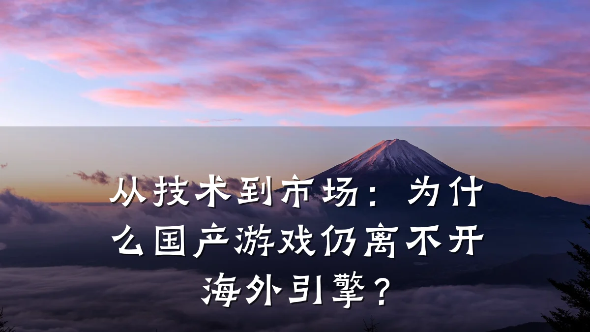 从技术到市场：为什么国产游戏仍离不开海外引擎？