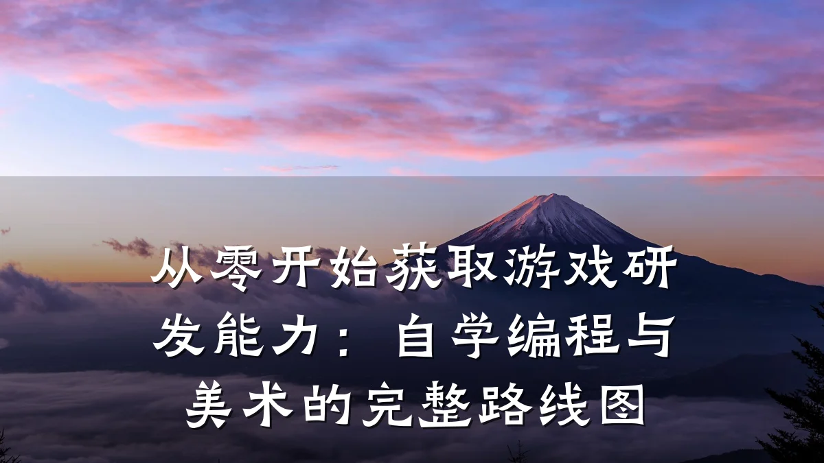 从零开始获取游戏研发能力:自学编程与美术的完整路线图