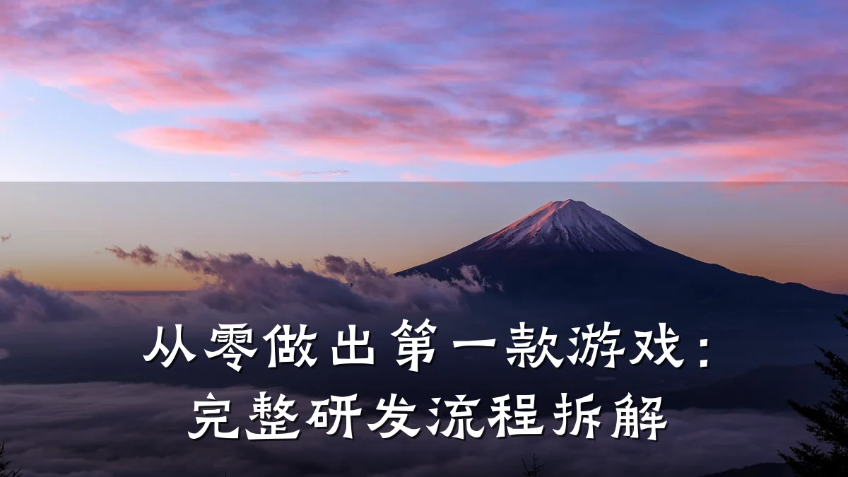 从零做出第一款游戏：完整研发流程拆解