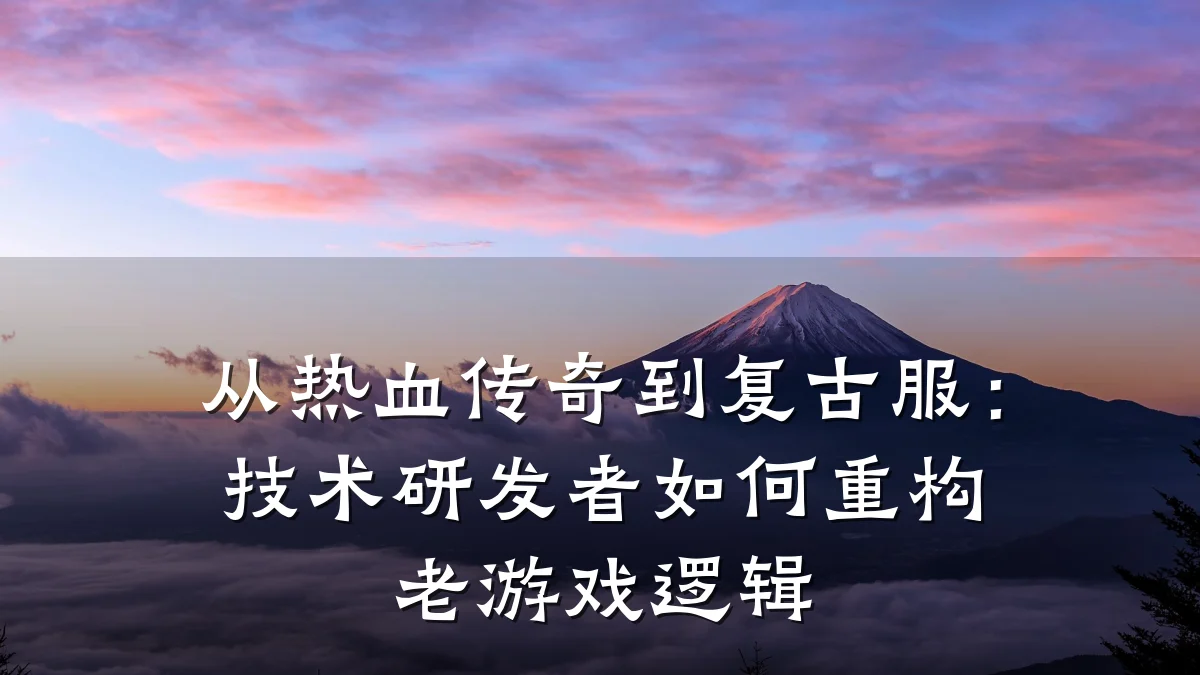 从热血传奇到复古服:技术研发者如何重构老游戏逻辑
