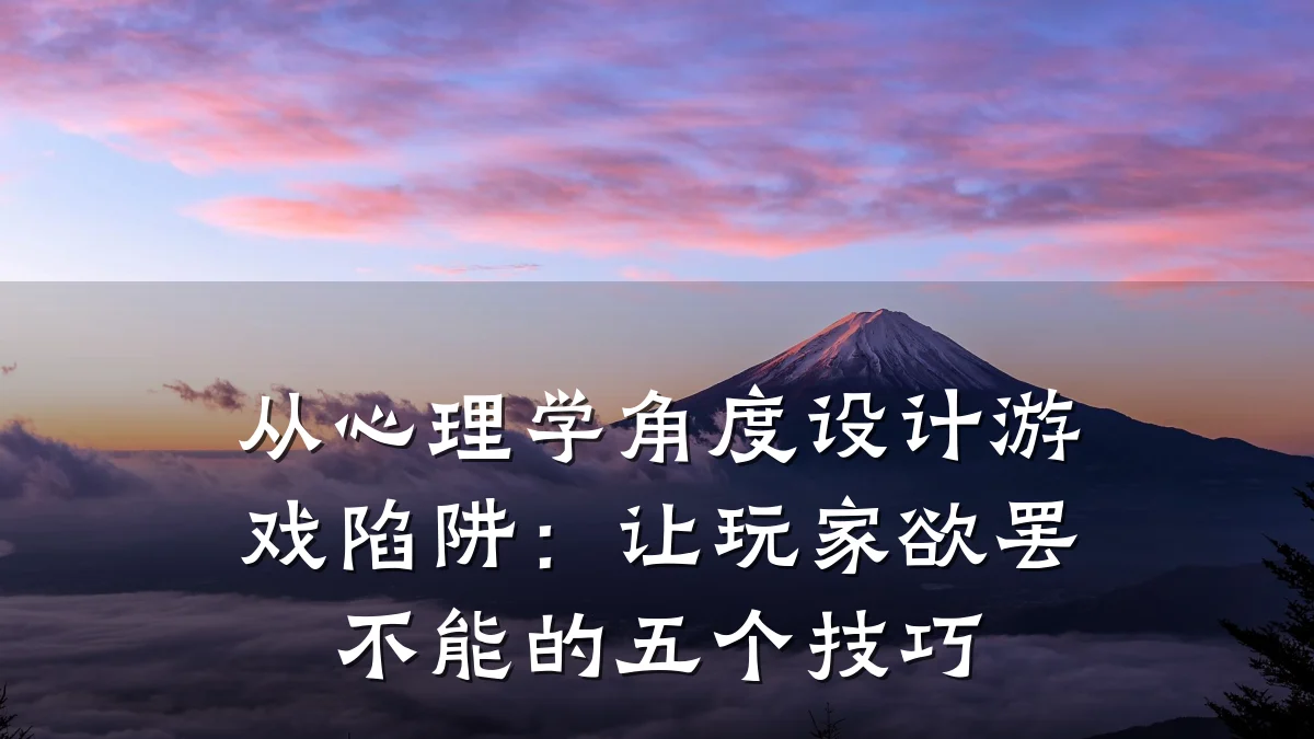 从心理学角度设计游戏陷阱:让玩家欲罢不能的五个技巧