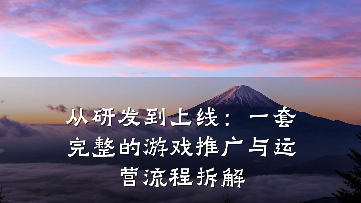 从研发到上线:一套完整的游戏推广与运营流程拆解
