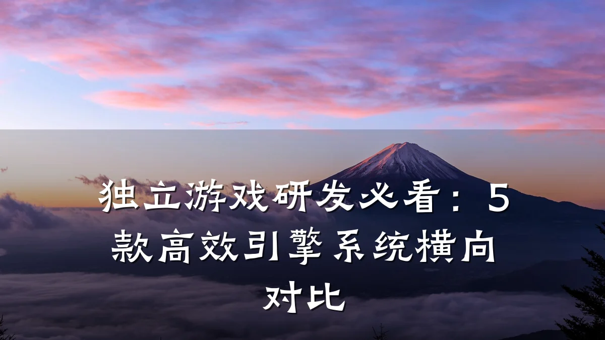 独立游戏研发必看:5款高效引擎系统横向对比