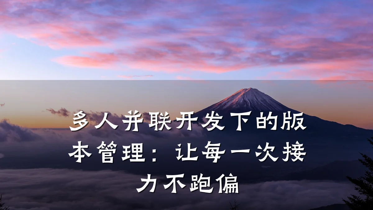 多人并联开发下的版本管理:让每一次接力不跑偏