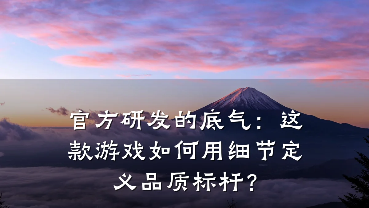 官方研发的底气:这款游戏如何用细节定义品质标杆?