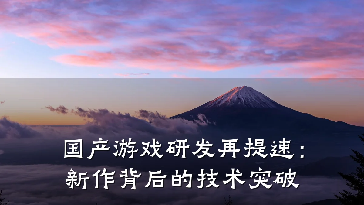 国产游戏研发再提速:新作背后的技术突破