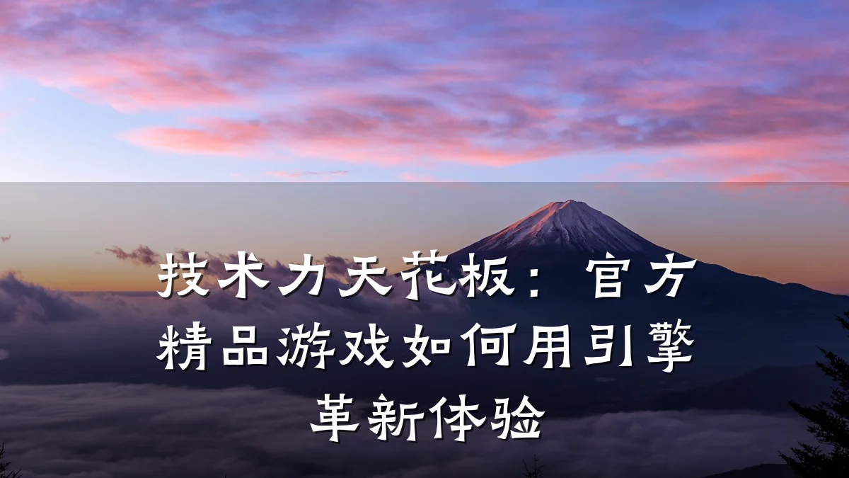 技术力天花板:官方精品游戏如何用引擎革新体验
