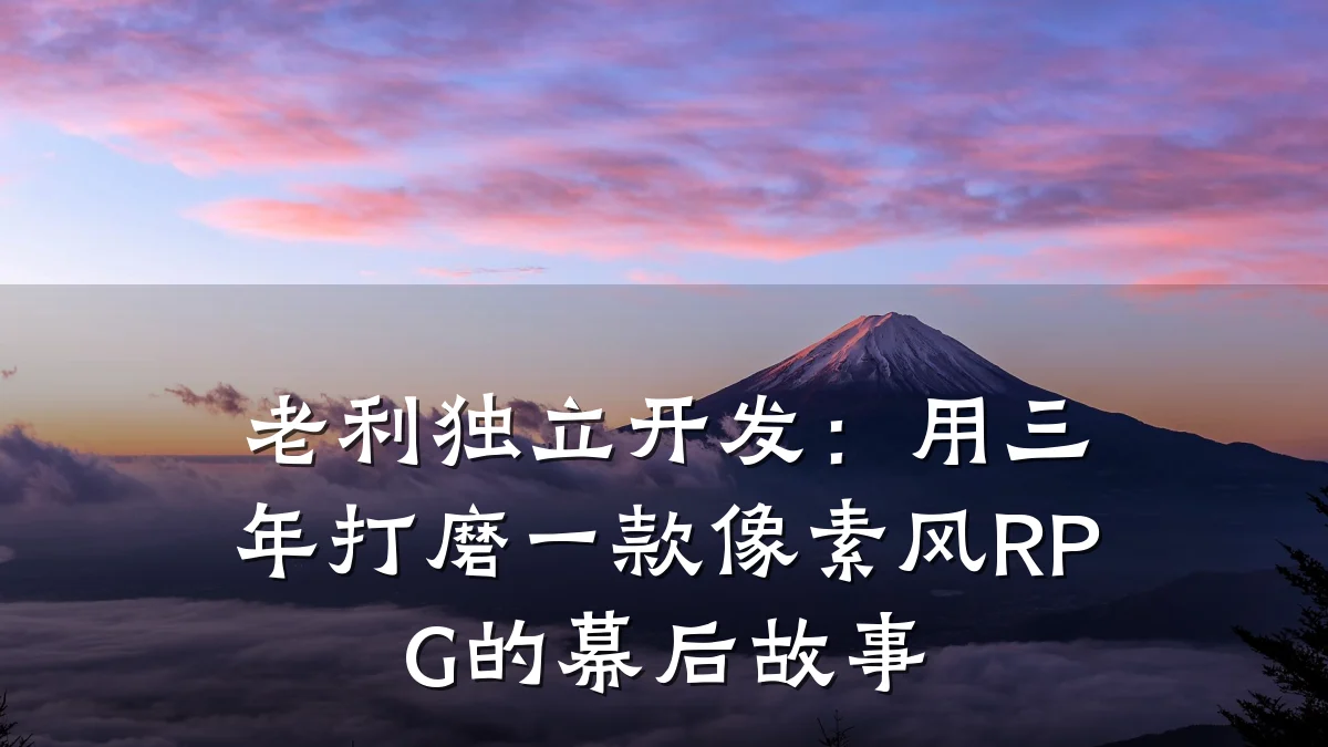 老利独立开发:用三年打磨一款像素风RPG的幕后故事