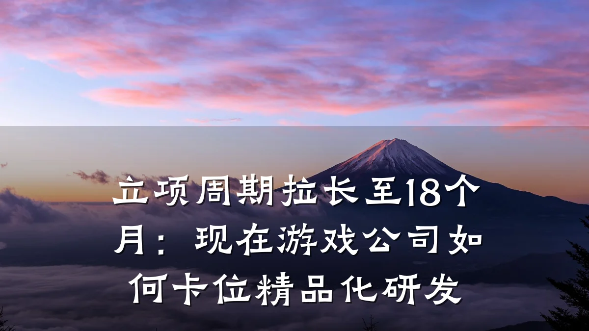 立项周期拉长至18个月:现在游戏公司如何卡位精品化研发