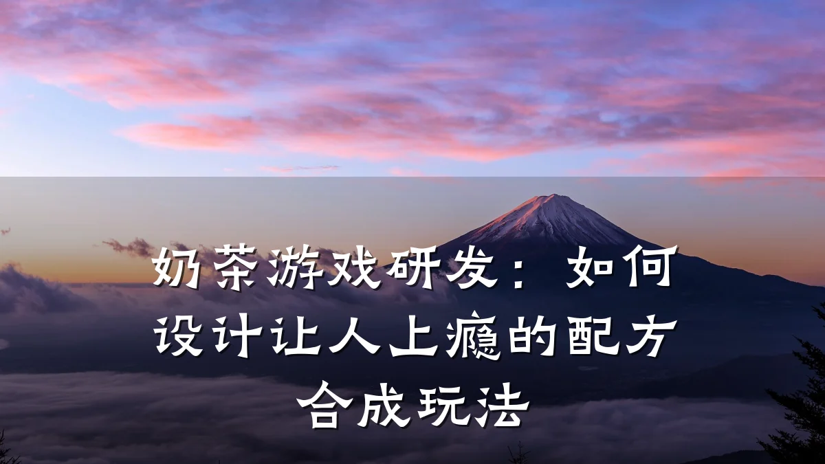 奶茶游戏研发:如何设计让人上瘾的配方合成玩法