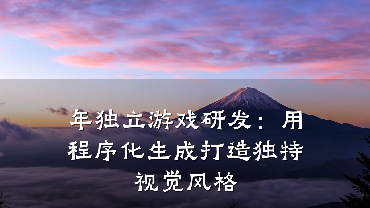 年独立游戏研发:用程序化生成打造独特视觉风格