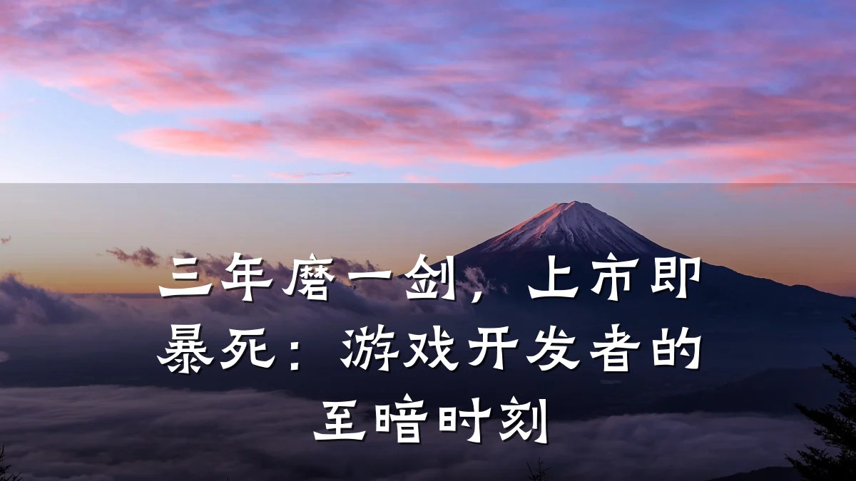 三年磨一剑,上市即暴死:游戏开发者的至暗时刻