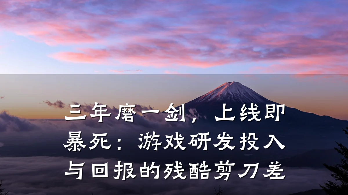 三年磨一剑,上线即暴死:游戏研发投入与回报的残酷剪刀差