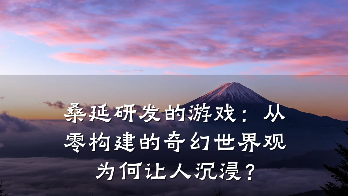 桑延研发的游戏:从零构建的奇幻世界观为何让人沉浸?