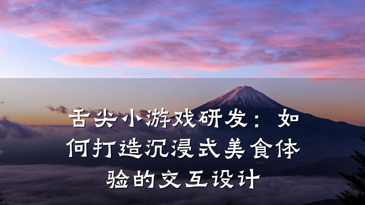 舌尖小游戏研发:如何打造沉浸式美食体验的交互设计