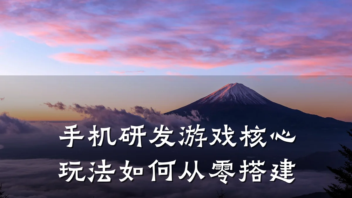 手机研发游戏核心玩法如何从零搭建