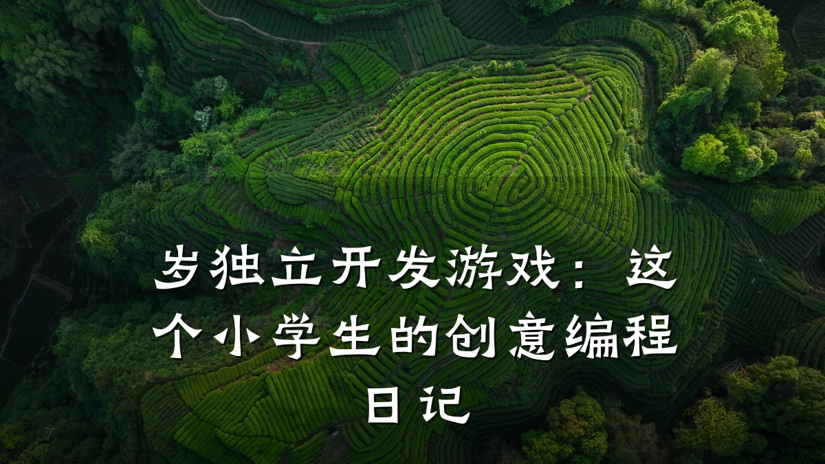 岁独立开发游戏:这个小学生的创意编程日记