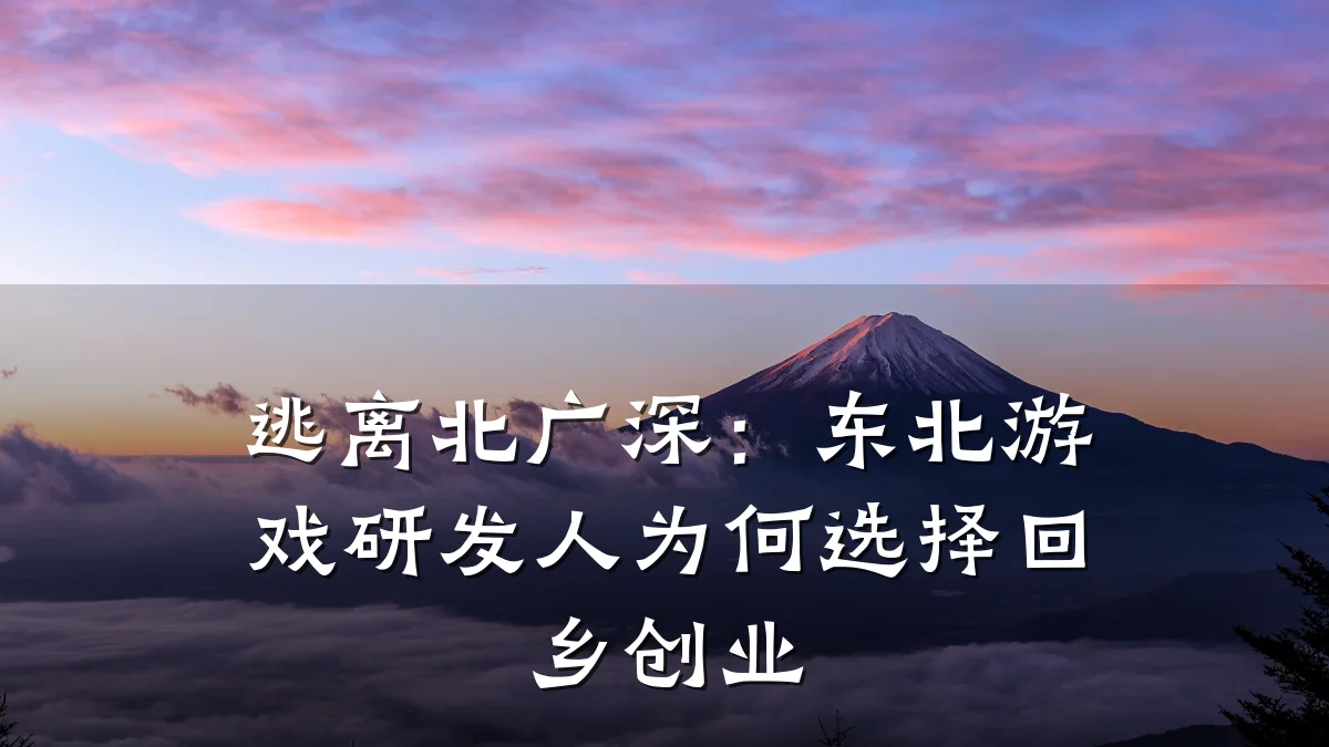 逃离北广深:东北游戏研发人为何选择回乡创业