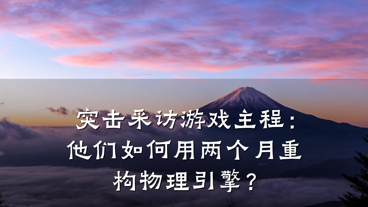 突击采访游戏主程:他们如何用两个月重构物理引擎?