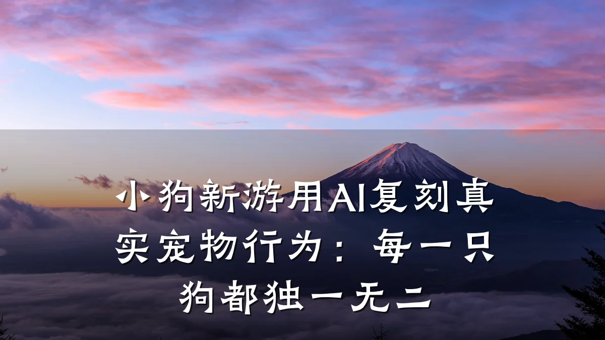小狗新游用AI复刻真实宠物行为:每一只狗都独一无二