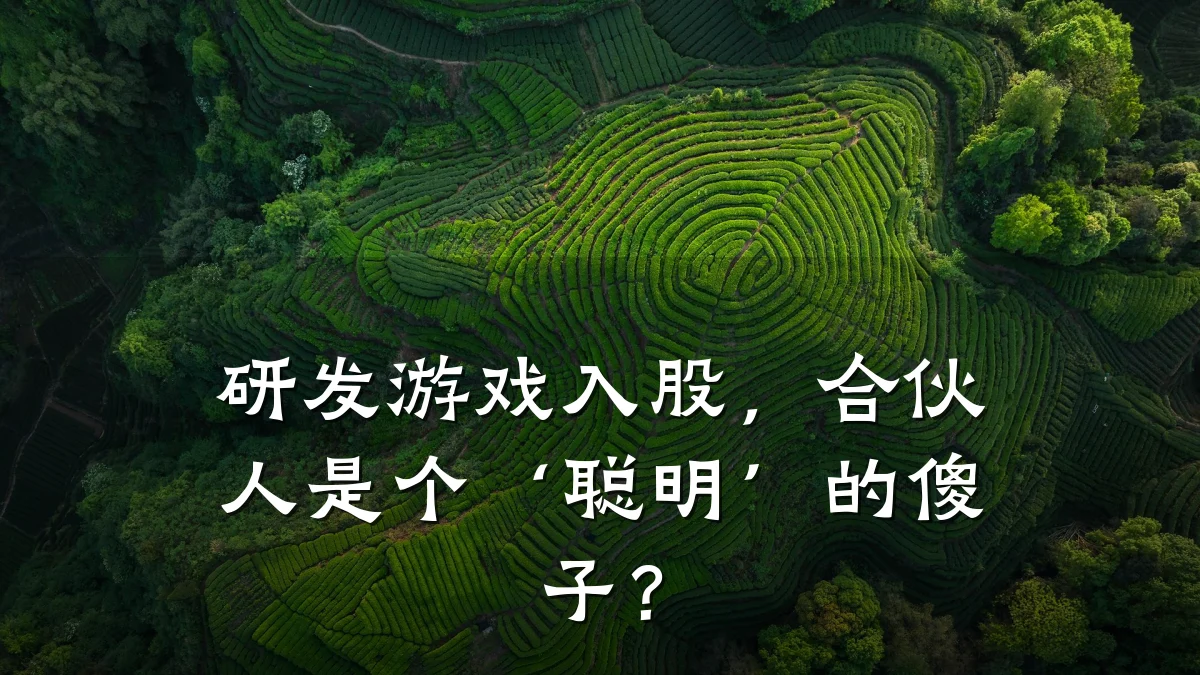 研发游戏入股,合伙人是个‘聪明’的傻子?