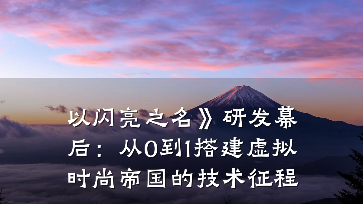 以闪亮之名》研发幕后:从0到1搭建虚拟时尚帝国的技术征程