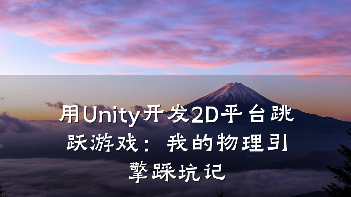 用Unity开发2D平台跳跃游戏:我的物理引擎踩坑记
