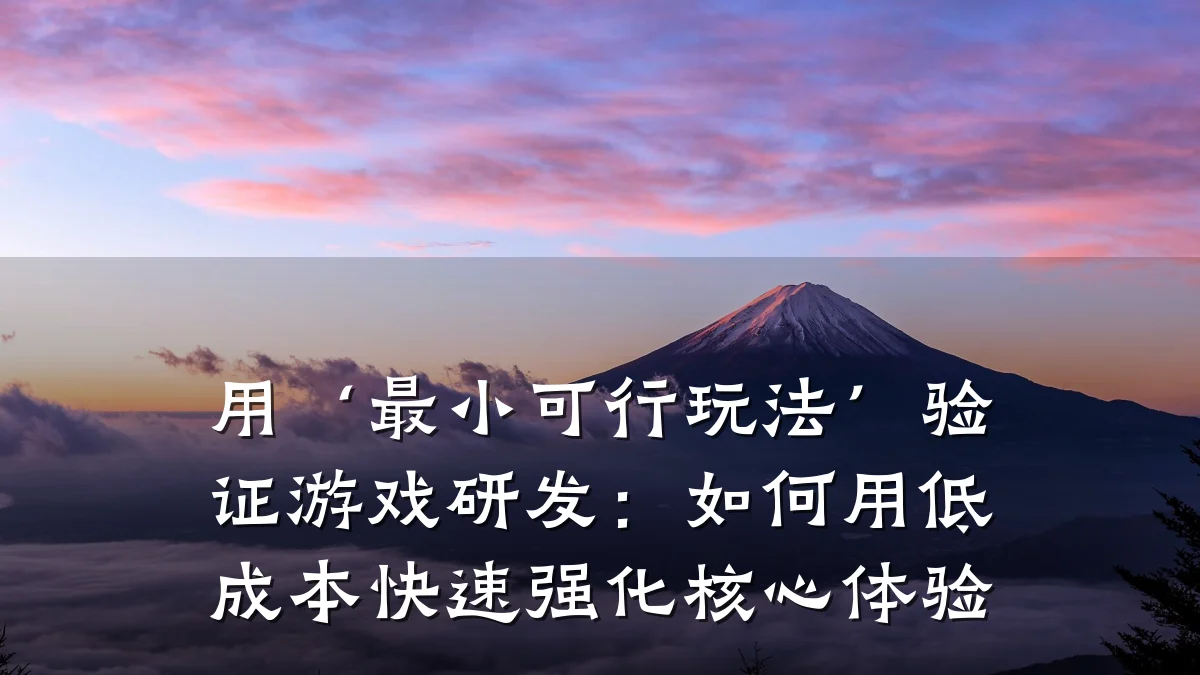 用‘最小可行玩法’验证游戏研发:如何用低成本快速强化核心体验