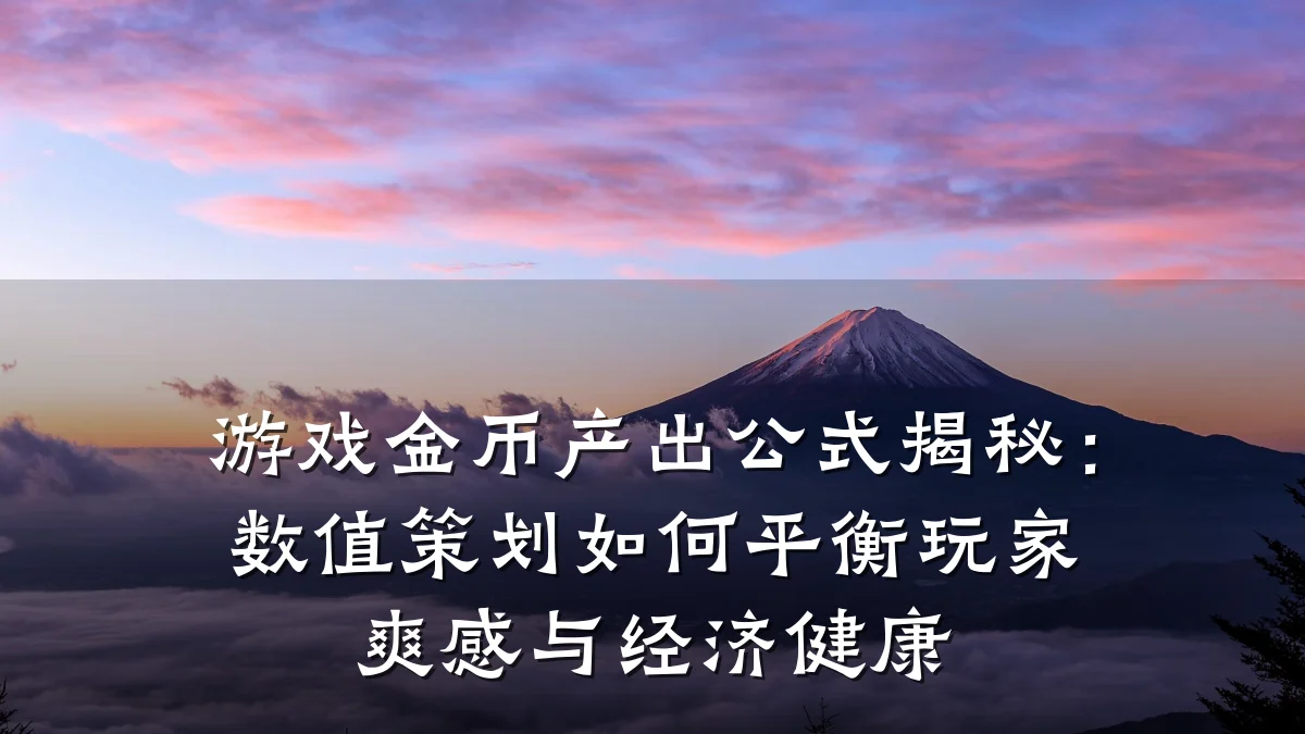 游戏金币产出公式揭秘:数值策划如何平衡玩家爽感与经济健康