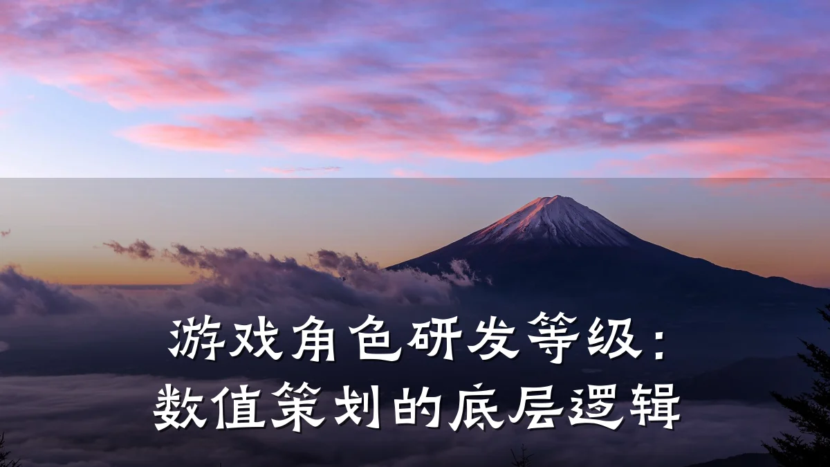 游戏角色研发等级:数值策划的底层逻辑
