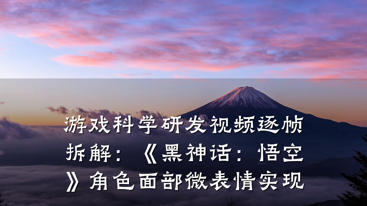 游戏科学研发视频逐帧拆解:《黑神话:悟空》角色面部微表情实现